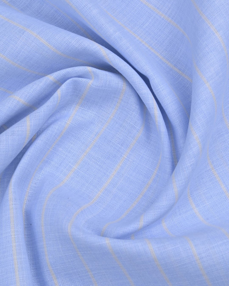 Deep Blue Large Stripes -Full-Bamboo Linen