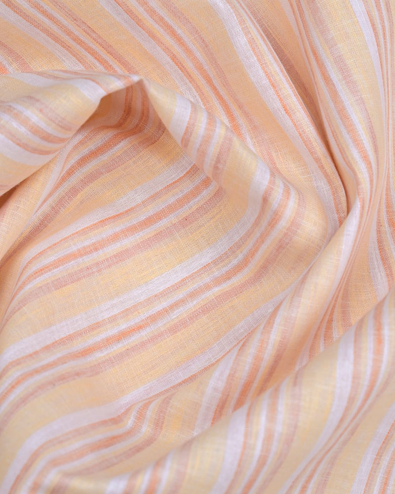 Orange Multi Colour Stripes -Full-Bamboo Linen