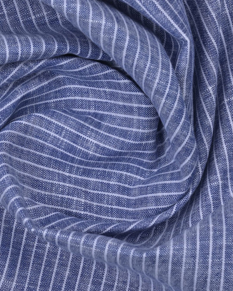 Denim Mini Stripes -Full-Bamboo Linen