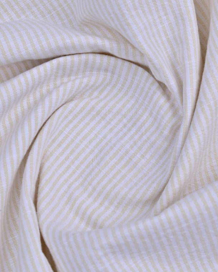 Sandal Mini Stripes -Full-Cotton Linen Shirt