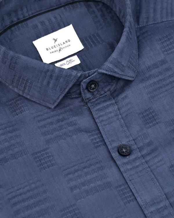 Bluish Grey Self Pattern Print -Full-Stain Proof
