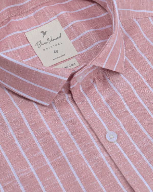 Copper Brown Stripes -Full-Bamboo Linen