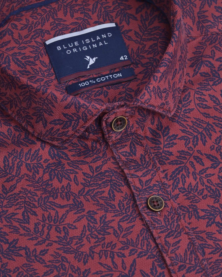 Reddish Leaf Print -Full-Stain Proof