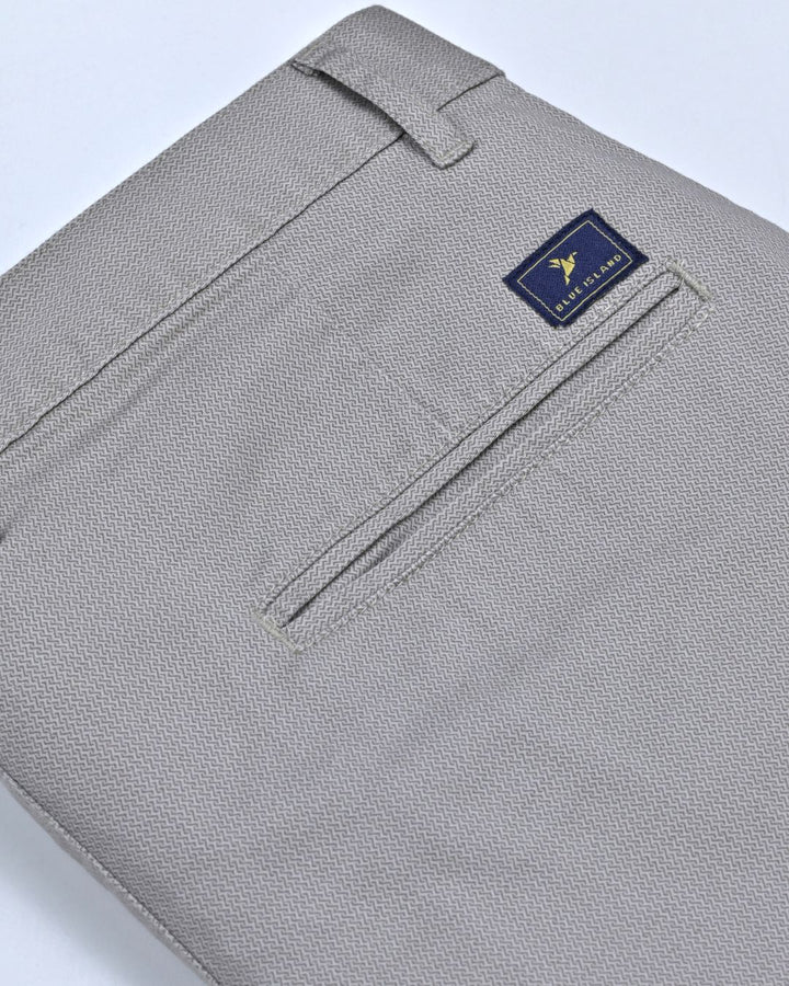 Grey Spiral Printed - 2 way stretch - COTTON PANT