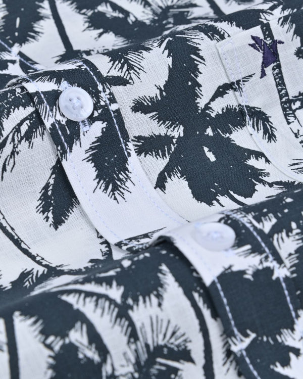 White Palm Grove Print -Full-Stain Proof