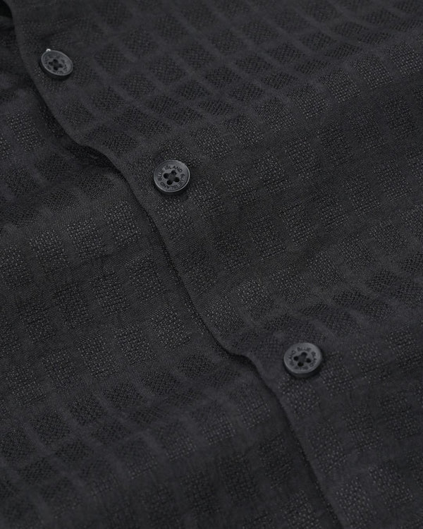 Black Grid Weave - Half Sleeve - Airlite Shirt