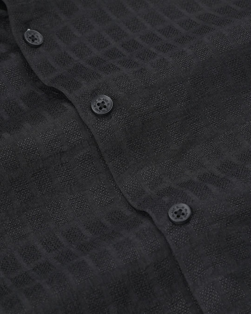Black Grid Weave - Half Sleeve - Airlite Shirt