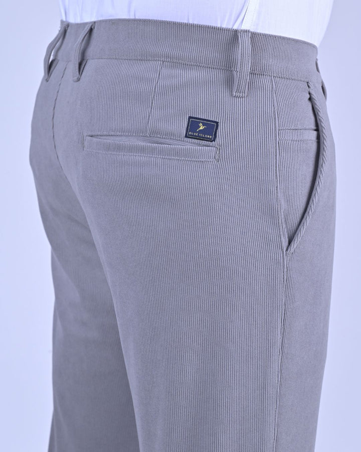 Grey Fine Stripe - Corduroy Pant