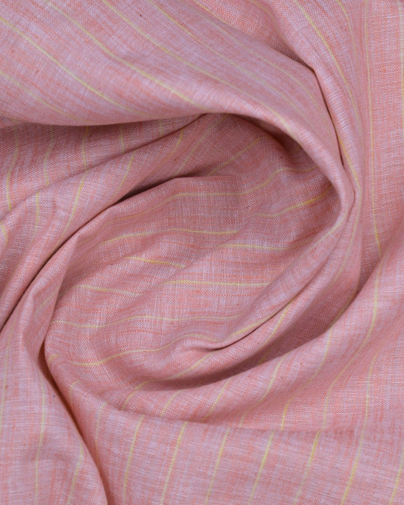 Red & Yellow Line Stripes -Half Sleeve-Bamboo Linen