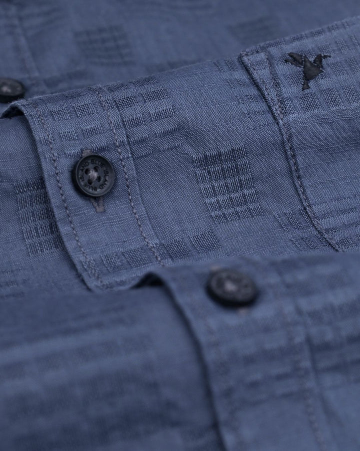 Bluish Grey Self Pattern Print -Full-Stain Proof