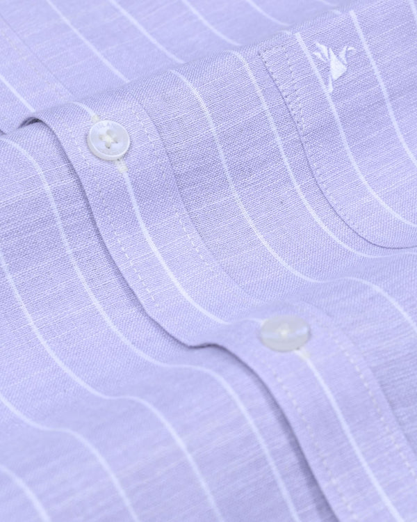 Lite Violet Stripes -Full-Bamboo Linen