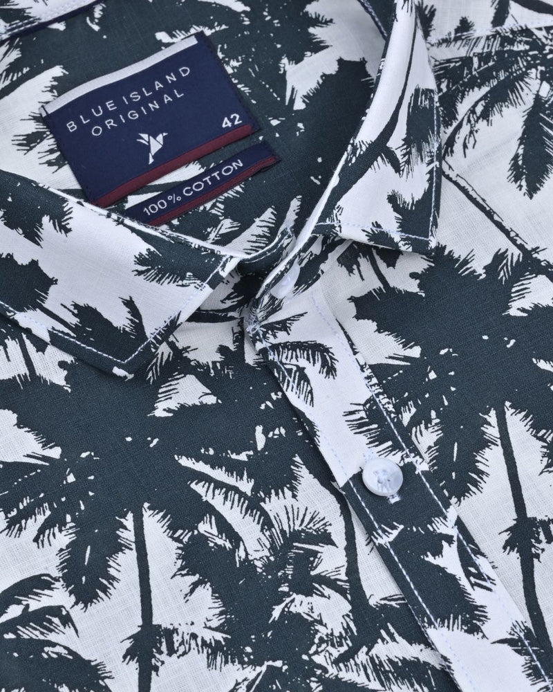 White Palm Grove Print -Full-Stain Proof