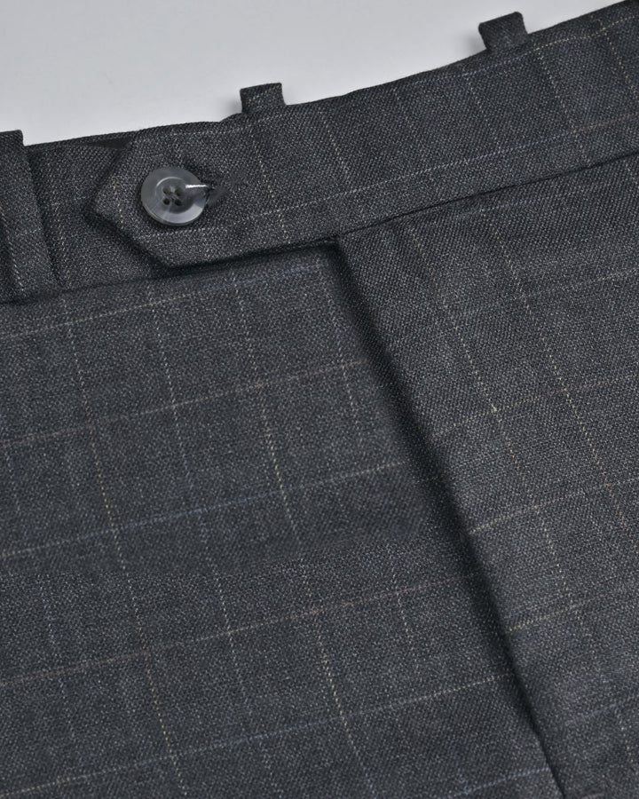 Silver Grey Rectangle Checks - Wrinkle free Formal Pant