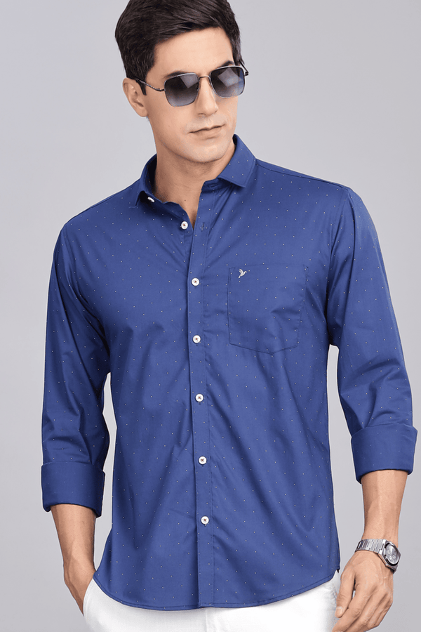 Navy Double dot Print -Full-Stain Proof