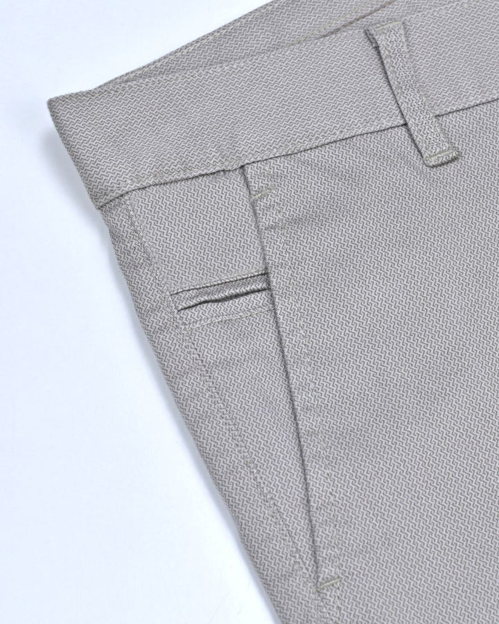 Grey Spiral Printed - 2 way stretch - COTTON PANT
