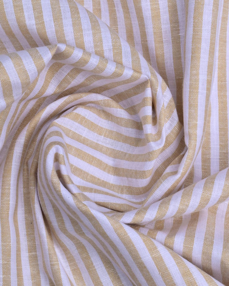 Golden Orange and White Stripes -Full-Bamboo Linen
