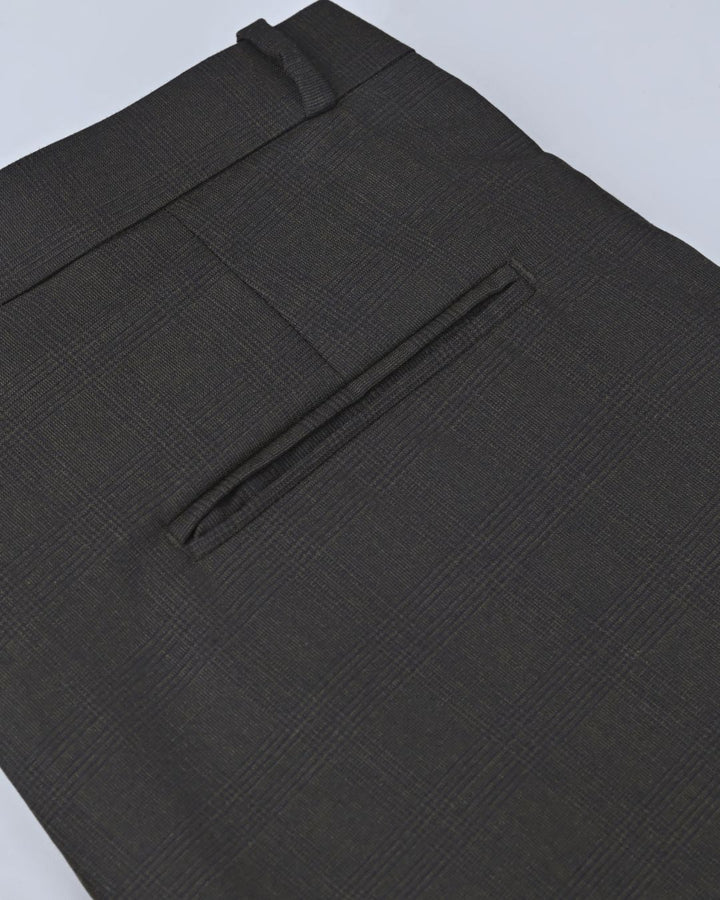 Brown Cross Line Checked - Wrinkle free Formal Pant