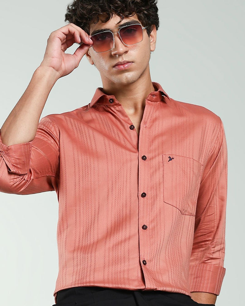 Copper Brown Self Design - Full-Stain Proof
