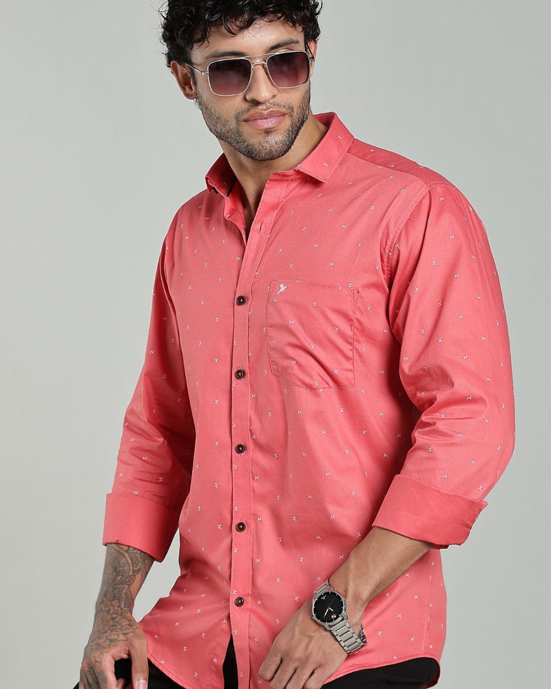 Salmon Pink Print-Full-Stain Proof