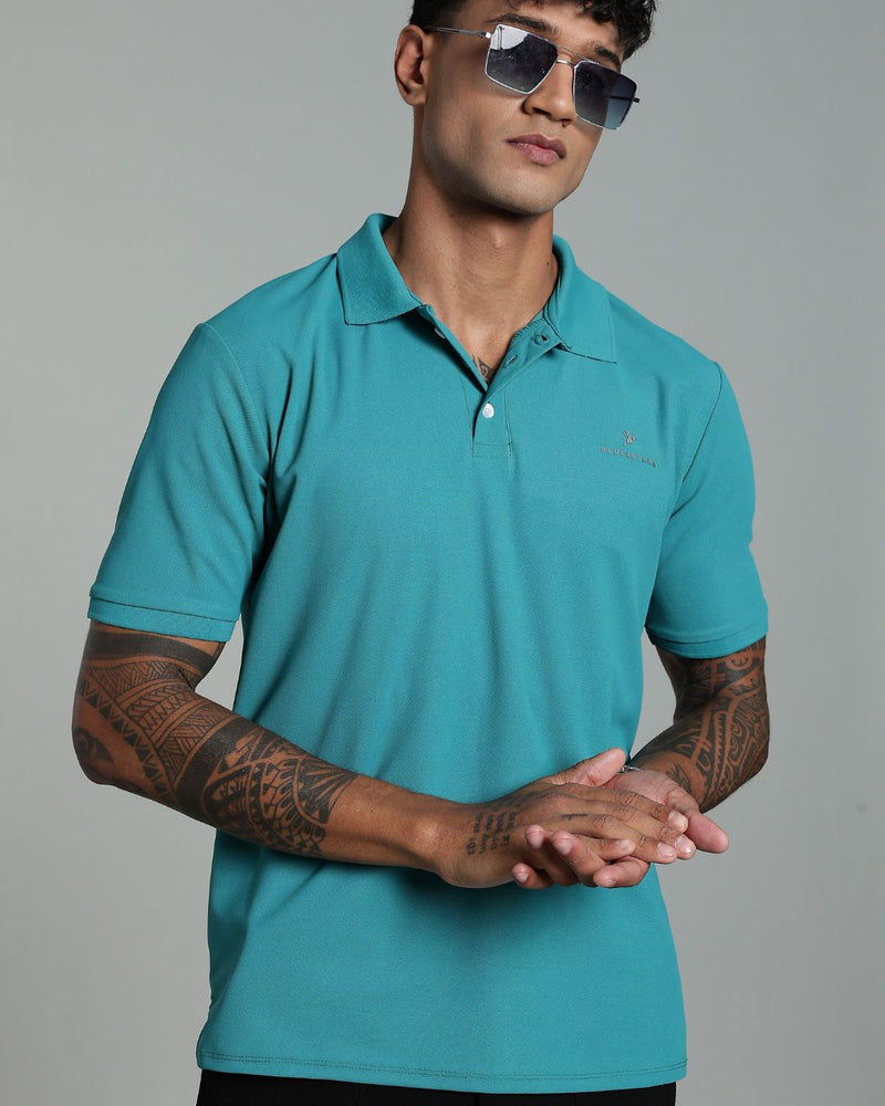 Teal Blue - Active wear Polo Tshirt