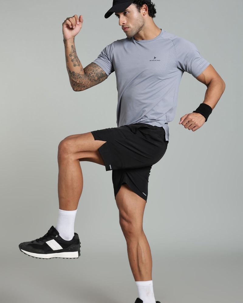 Silver Grey - Active wear Round neck Tshirt