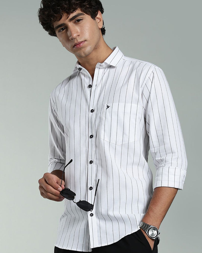Rich White & Black Stripes- Full-Stain Proof