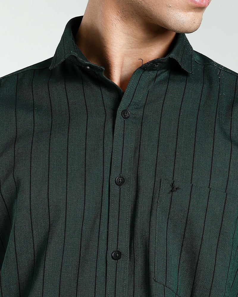 Dark Emerald Green Stripes- Full-Stain Proof