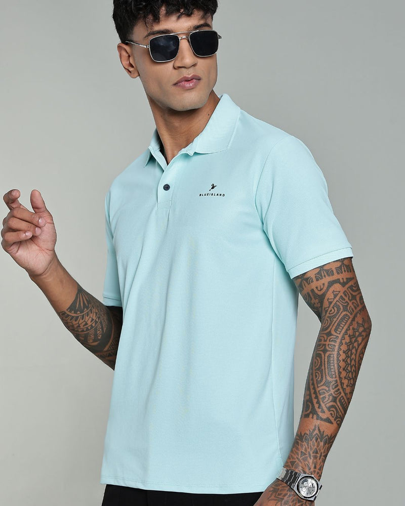 Aqua Blue - Active wear Polo Tshirt