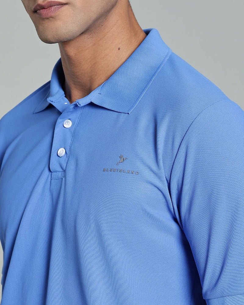 Cornflower Blue - Active wear Polo Tshirt