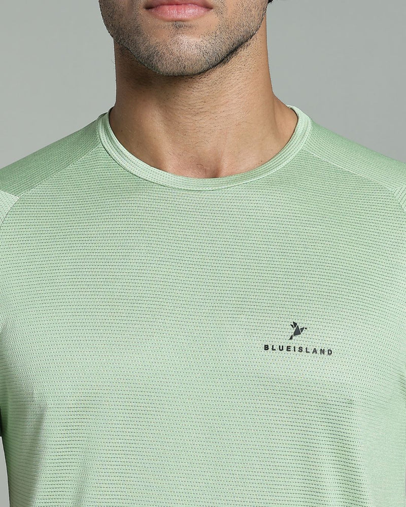 Green Dotted Lines - Active wear Round neck Tshirt