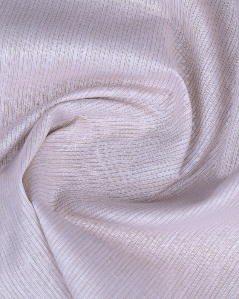 Lite Brown Small Stripes -Full-Bamboo Linen