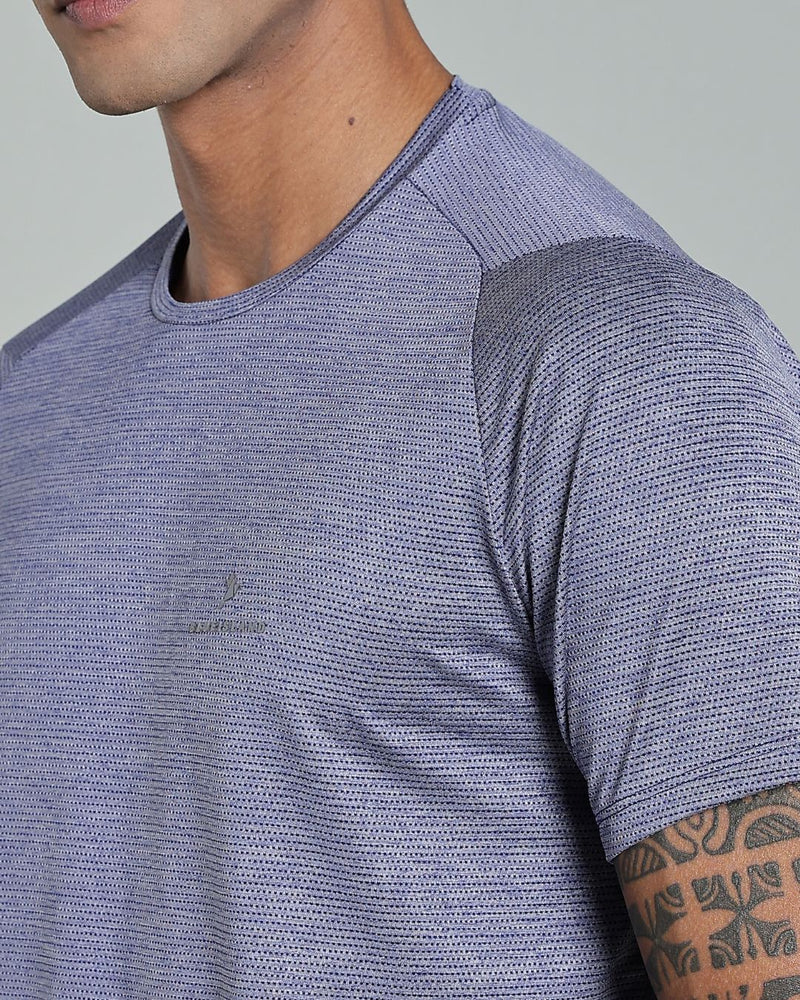 Violet Dotted Lines - Active wear Round neck Tshirt