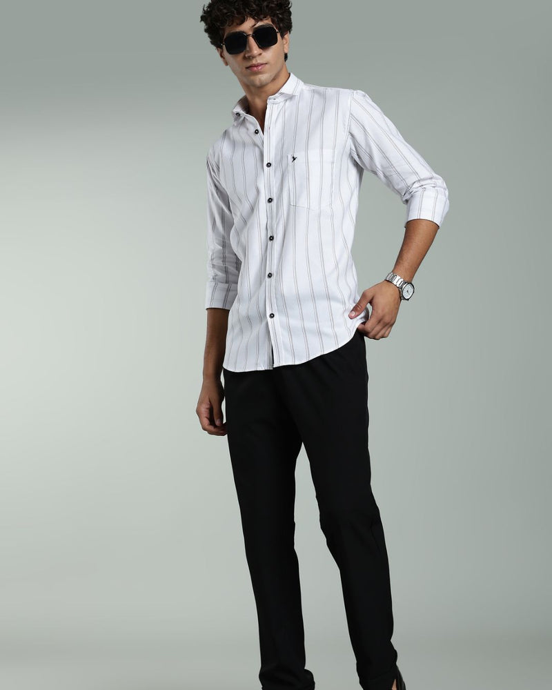 White & Black Multi Line Stripes- Full-Stain Proof