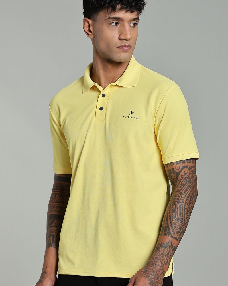 Soft Yellow - Active wear Polo Tshirt