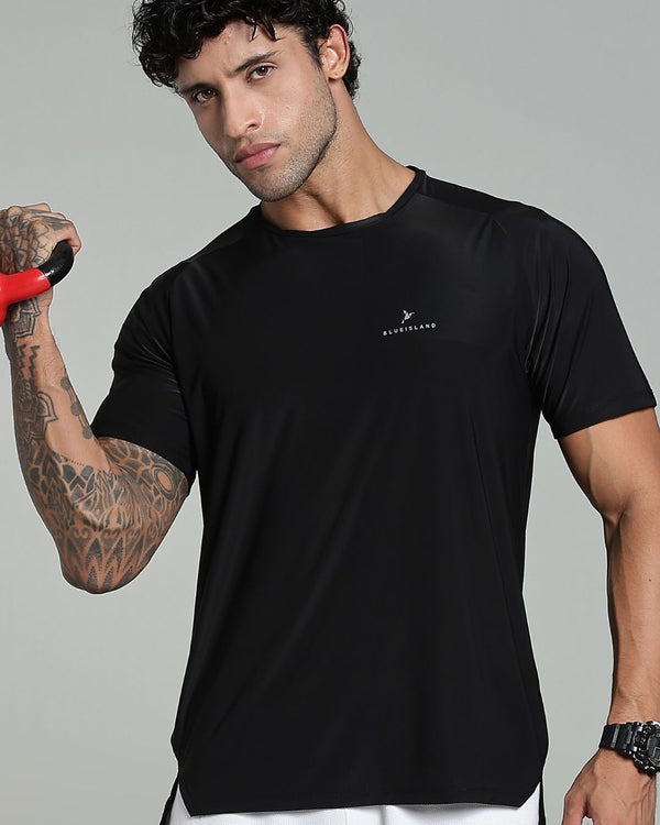 Black - Active wear Round neck Tshirt