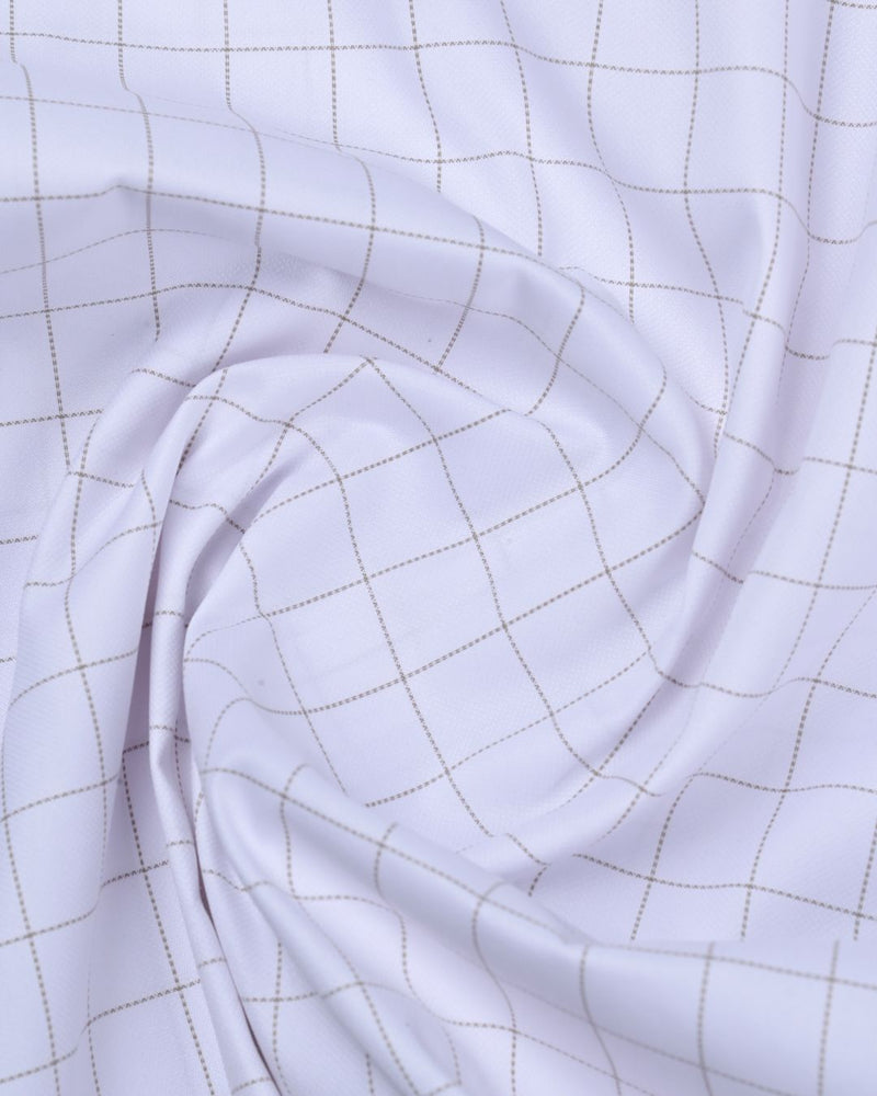 Snow White Mini Checks- Full-Cotton Rich
