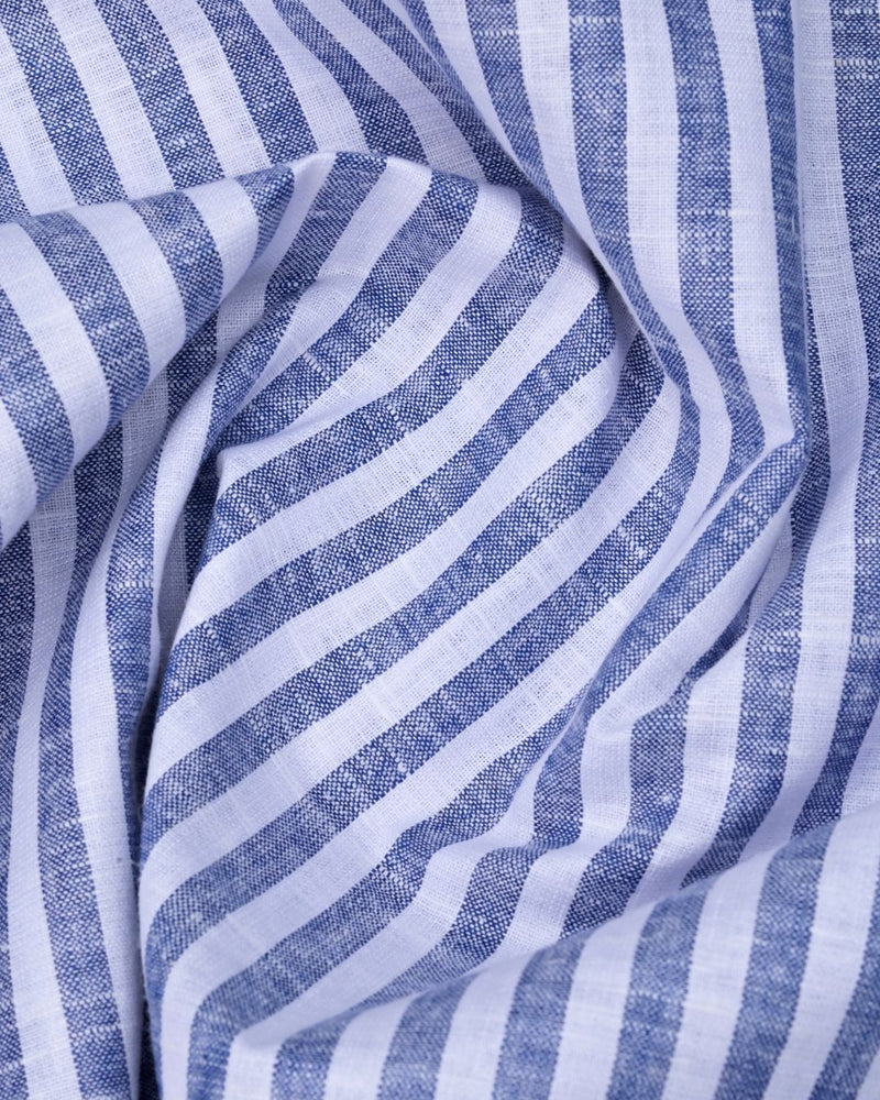 Marine Bold Stripes  -Full-Bamboo Linen