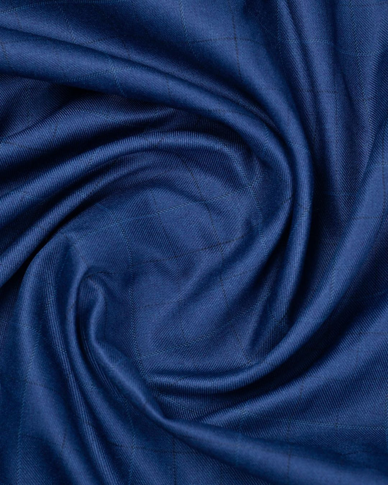 Majestic Blue Checks- Full-Cotton Rich