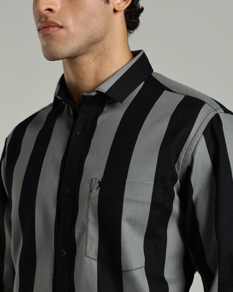 Black Twin Stripes -Full-Stain Proof