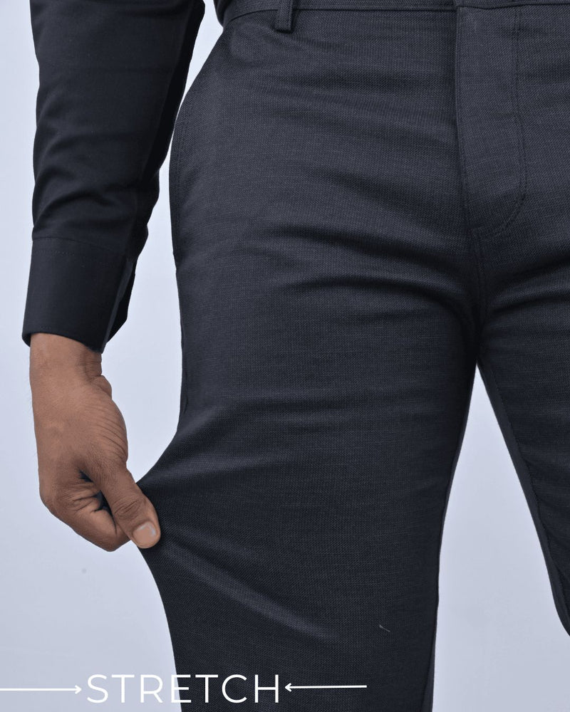 Black Steel Printed - 2 way stretch - COTTON PANT