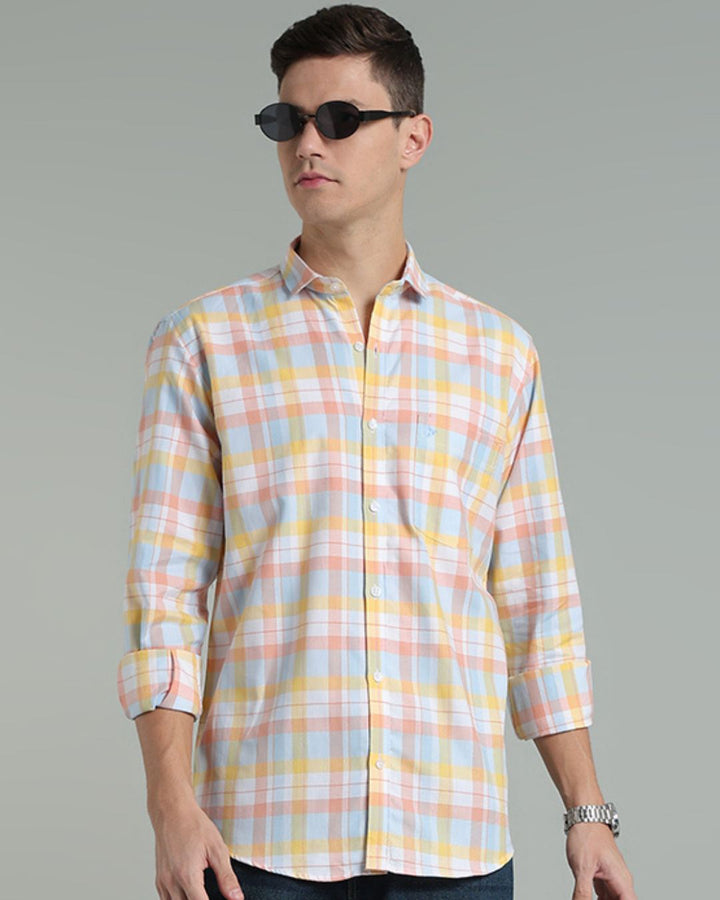 Spring Orange Checks -Full-Stain Proof