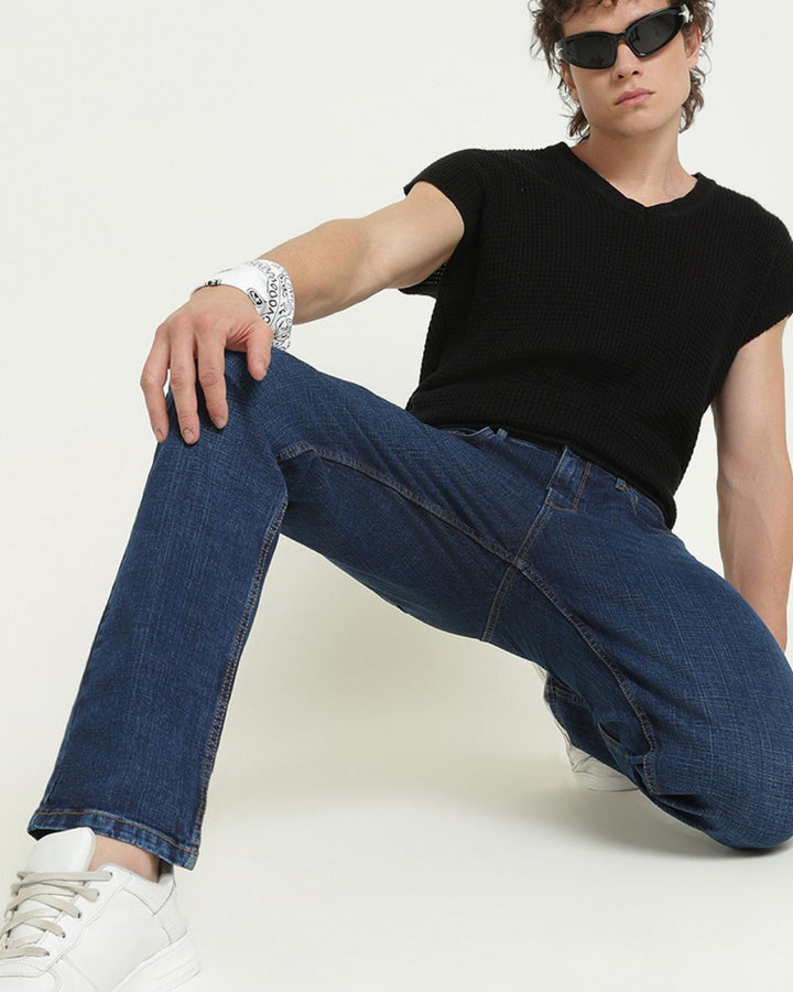 Striped Deep Blue - Denim Jeans