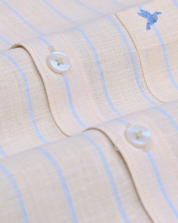 Sandal Orange & Blue Stripes -Full-Bamboo Linen