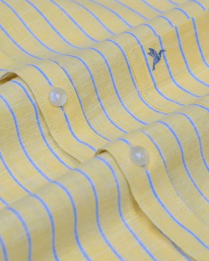Cool Yellow Stripes -Full-Bamboo Linen