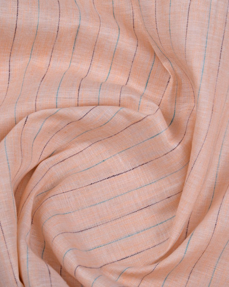 Orange Double Colour Stripes -Full-Bamboo Linen