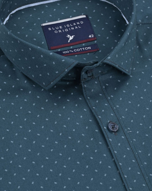 Green Twin Dash Print -Full-Stain Proof