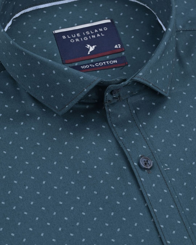 Green Twin Dash Print -Full-Stain Proof