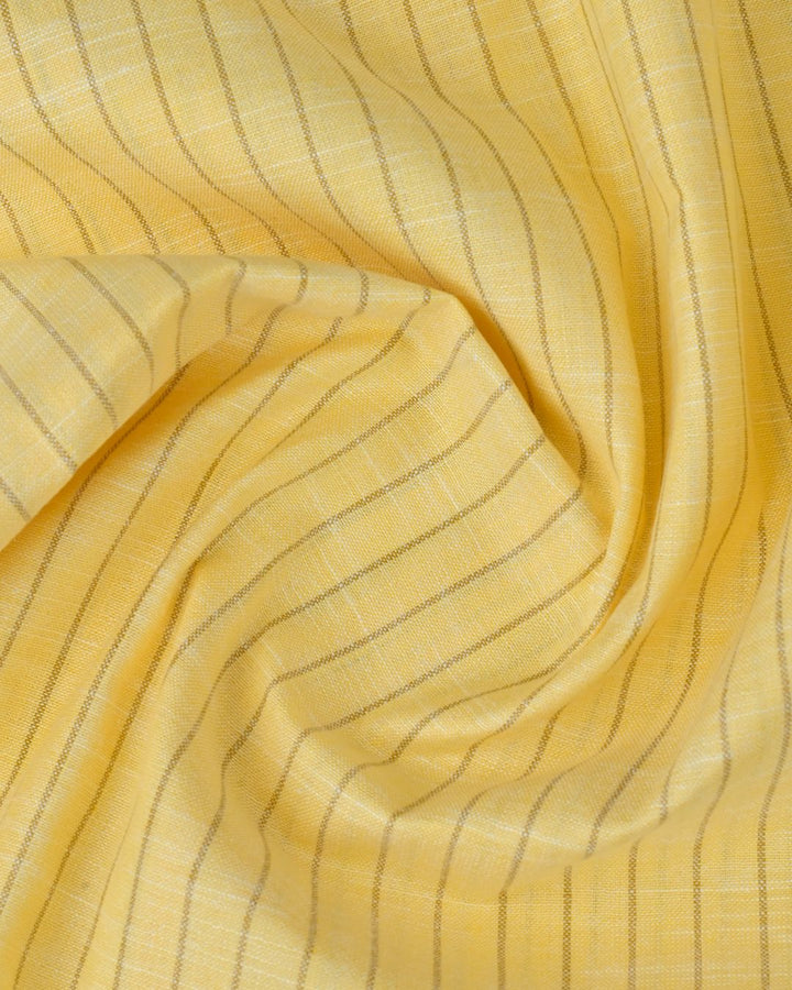 Yellow & Brown Line Stripes -Full-Bamboo Linen