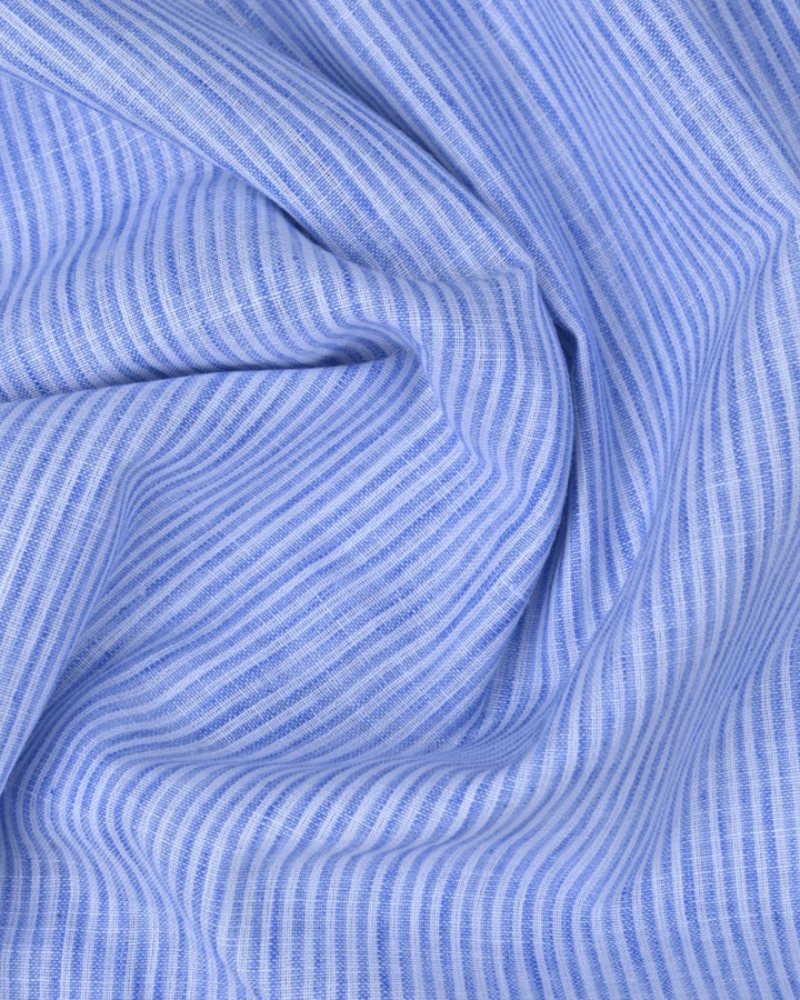 Blue Grid Lines -Full-Bamboo Linen