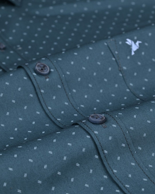 Green Twin Dash Print -Full-Stain Proof